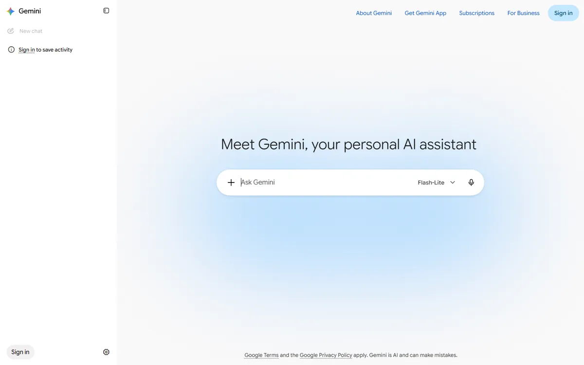 Gemini Chat Ui screenshot — real interface tested September 2026