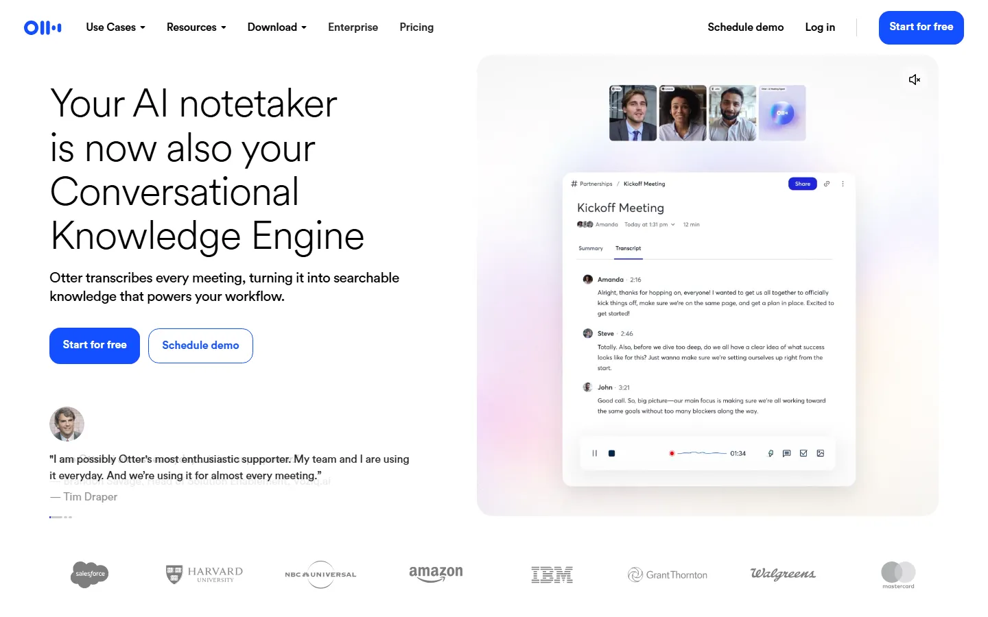 Meeting homepage screenshot